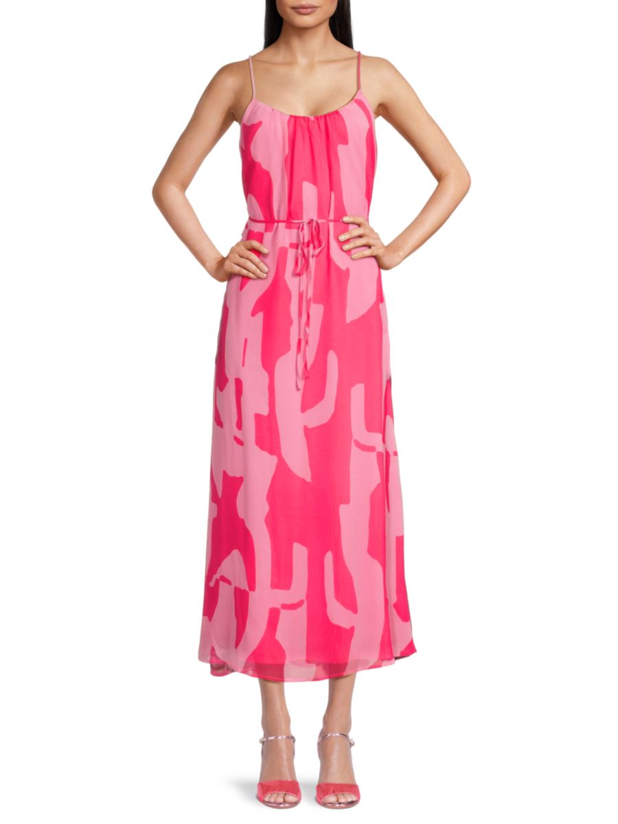 Платье миди с абстрактным принтом и завязкой на талии Sam Edelman, розовый
Платье миди с абстрактным принтом и завязкой на талии Sam Edelman, розовый