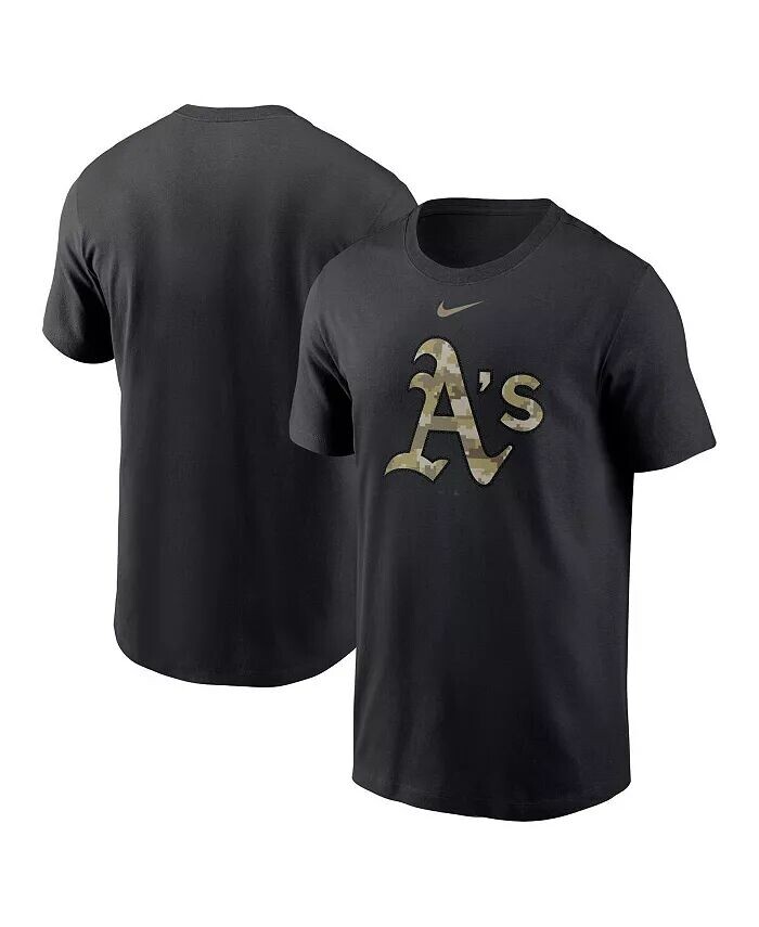 Мужская черная футболка с камуфляжным логотипом команды Oakland Athletics Nike
Мужская черная футболка с камуфляжным логотипом команды Oakland Athletics Nike