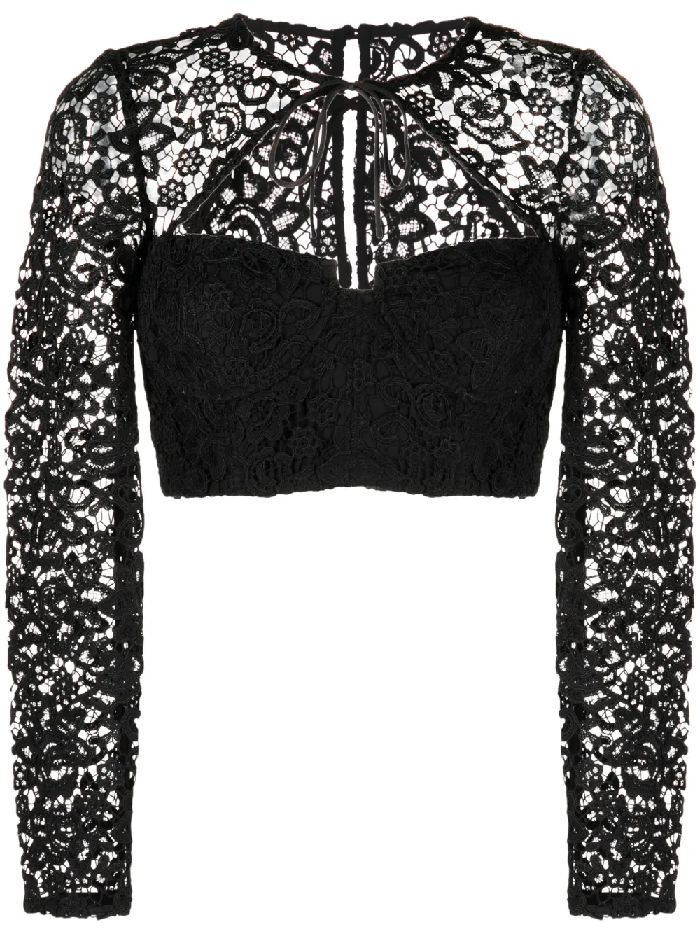 Укороченный топ с кружевом Self-Portrait, черный
Укороченный топ с кружевом Self-Portrait, черный