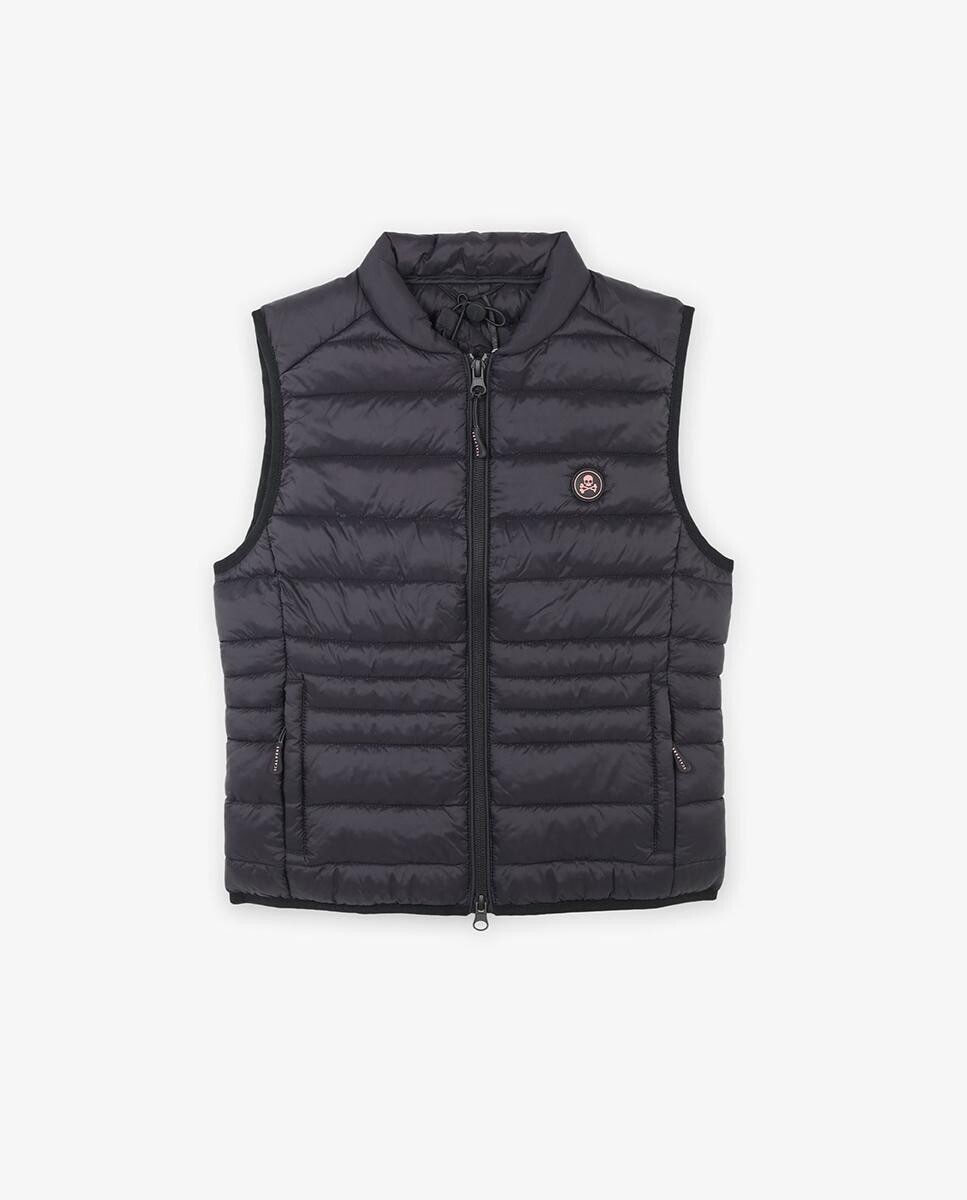 Теплый жилет на молнии для девочки черного цвета Scalpers, черный