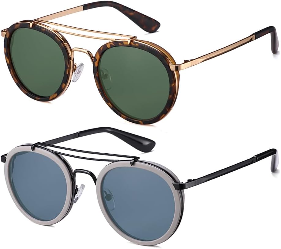 Винтажные солнцезащитные очки в стиле стимпанк с двойной перемычкой, круглые, поляризованные, в дизайнерской металлической оправе, для женщин и мужчин 2020 VentiVenti, G15 Lens + Blue Lens
Винтажные солнцезащитные очки в стиле стимпанк с двойной перемычкой, круглые, поляризованные, в дизайнерской металлической оправе, для женщин и мужчин 2020 VentiVenti, G15 Lens + Blue Lens