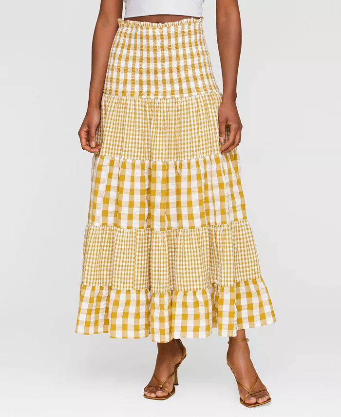 Женская хлопковая клетчатая макси-юбка с ярусами и присборенной талией Avec Les Filles, зеленый
Женская хлопковая клетчатая макси-юбка с ярусами и присборенной талией Avec Les Filles, зеленый