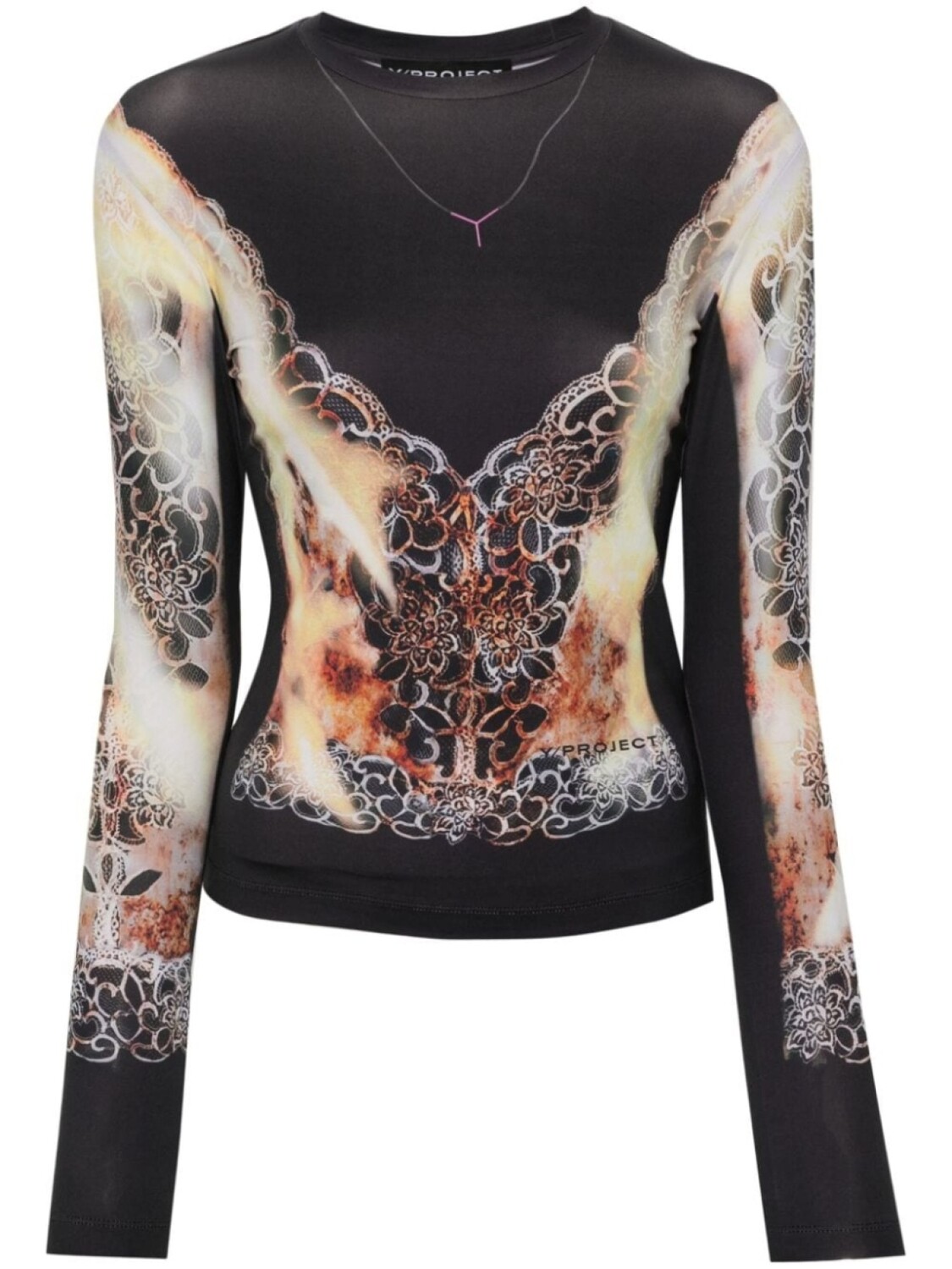 Топ из джерси с принтом Y/Project, черный
Топ из джерси с принтом Y/Project, черный