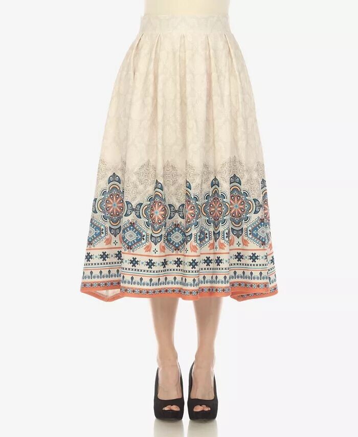 Женская юбка миди в складку с принтом «Бордюр» White Mark, коричневый/бежевый
Женская юбка миди в складку с принтом «Бордюр» White Mark, коричневый/бежевый