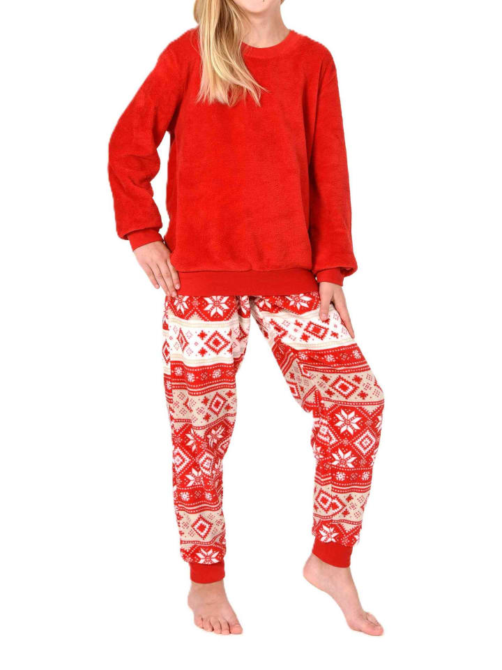 NORMANN Детская пижама из кораллового флиса в норвежском стиле, красного цвета
NORMANN Детская пижама из кораллового флиса в норвежском стиле, красного цвета