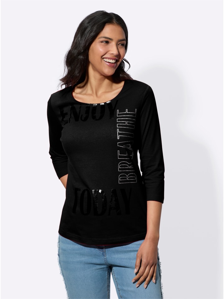 черная рубашка с круглым вырезом Sieh an!
черная рубашка с круглым вырезом Sieh an!