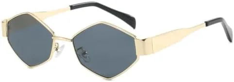 Модные многоугольные солнцезащитные очки для женщин, винтажные ромбовидные солнцезащитные очки с металлической оправой, панк-очки для мужчин MTZJH, Gold Gray
Модные многоугольные солнцезащитные очки для женщин, винтажные ромбовидные солнцезащитные очки с металлической оправой, панк-очки для мужчин MTZJH, Gold Gray