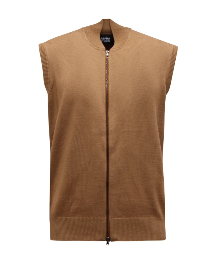 Жилет-Бомбер из мериносовой шерсти Alpha Studio, коричневый
Жилет-Бомбер из мериносовой шерсти Alpha Studio, коричневый