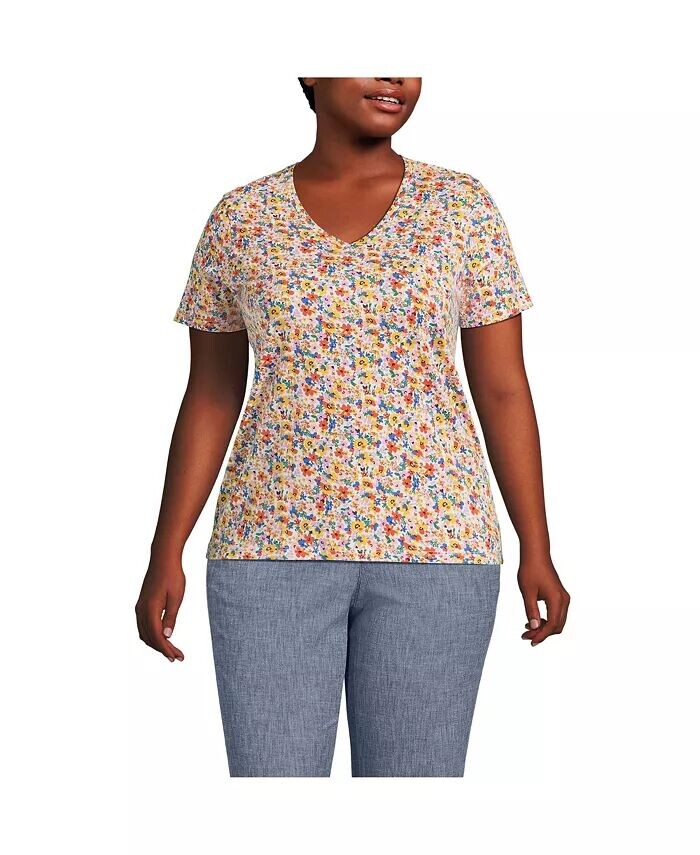 Свободная хлопковая футболка с v-образным вырезом больших размеров Supima Lands' End, оранжевый
Свободная хлопковая футболка с v-образным вырезом больших размеров Supima Lands' End, оранжевый