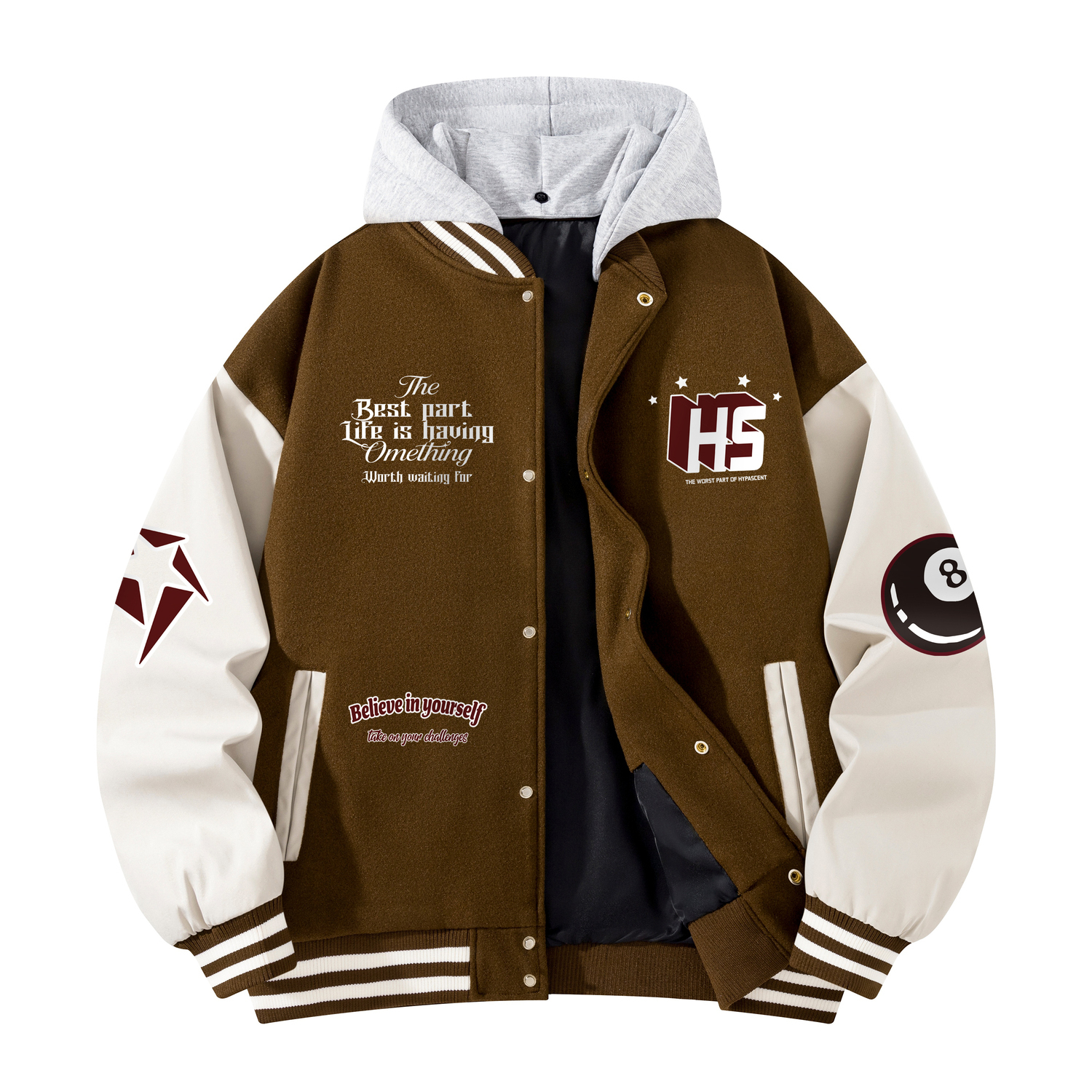 HYPASCENT Бейсбольная куртка унисекс, Caramel
HYPASCENT Бейсбольная куртка унисекс, Caramel