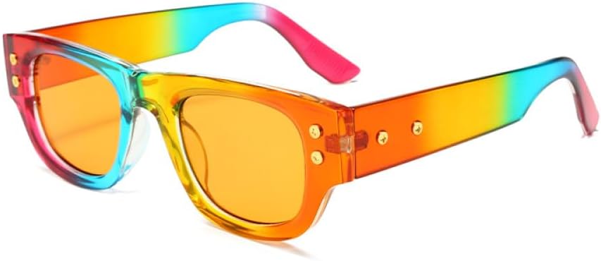 Винтажные солнцезащитные очки для мужчин в стиле панк-ретро, женские солнцезащитные очки с заклепками и широкими дужками, защита от УФ-излучения UV400 LANGSER, Rainbow Yellow
Винтажные солнцезащитные очки для мужчин в стиле панк-ретро, женские солнцезащитные очки с заклепками и широкими дужками, защита от УФ-излучения UV400 LANGSER, Rainbow Yellow