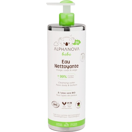 Детская натуральная и органическая очищающая вода для лица, тела и рук Alphanova 
Детская натуральная и органическая очищающая вода для лица, тела и рук Alphanova