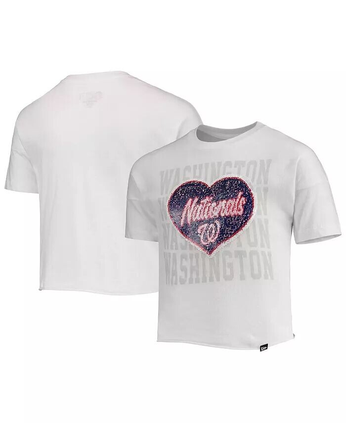 Белый укороченный топ с отворотами и сердечками Big Girls Washington Nationals New Era, белый
Белый укороченный топ с отворотами и сердечками Big Girls Washington Nationals New Era, белый