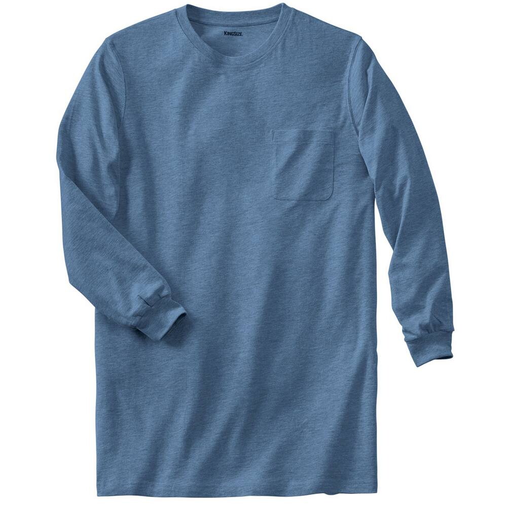 Мужская большая и высокая безусадочная легкая мужская футболка большой длины Kingsize с карманами и круглым вырезом с длинными рукавами KingSize, цвет Heather Slate Blue
Мужская большая и высокая безусадочная легкая мужская футболка большой длины Kingsize с карманами и круглым вырезом с длинными рукавами KingSize, цвет Heather Slate Blue