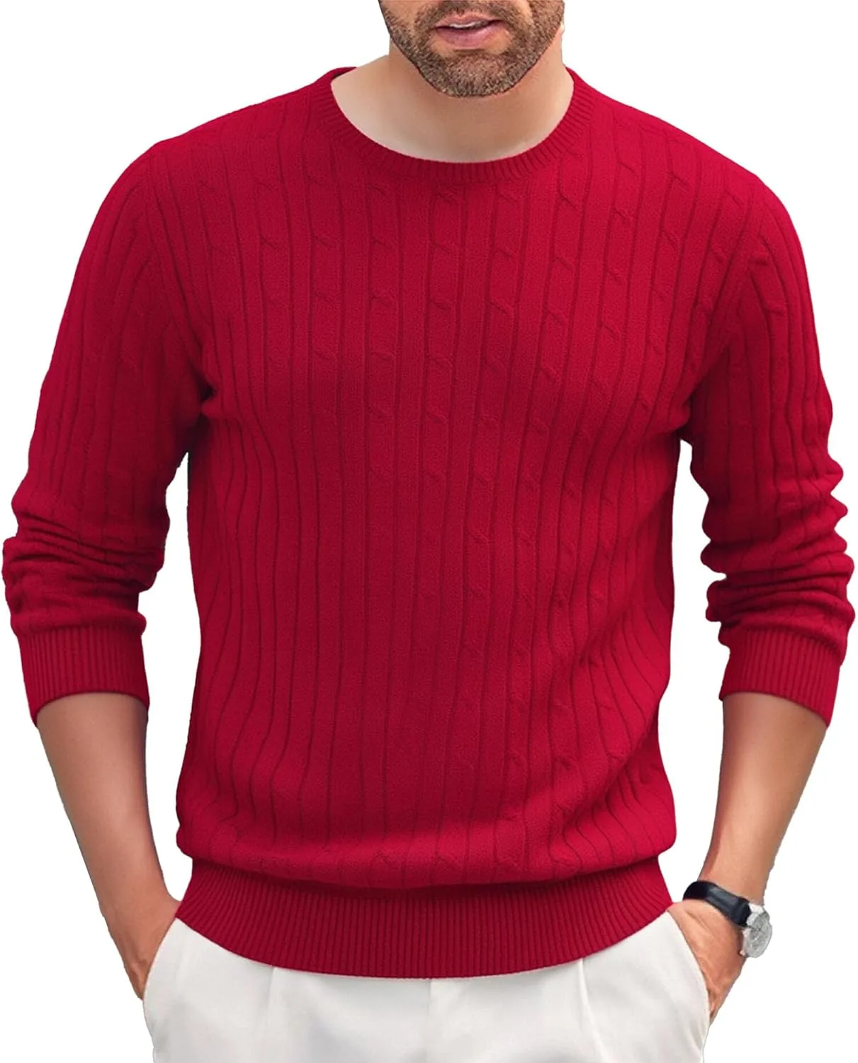 Мужской свитер с узором твист и вязкой косой
Мужской свитер с узором твист и вязкой косой