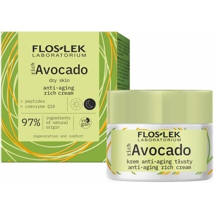 FLOSLEK Rich Avocado Антивозрастной дневной и ночной увлажняющий крем для кожи 50 мл
FLOSLEK Rich Avocado Антивозрастной дневной и ночной увлажняющий крем для кожи 50 мл