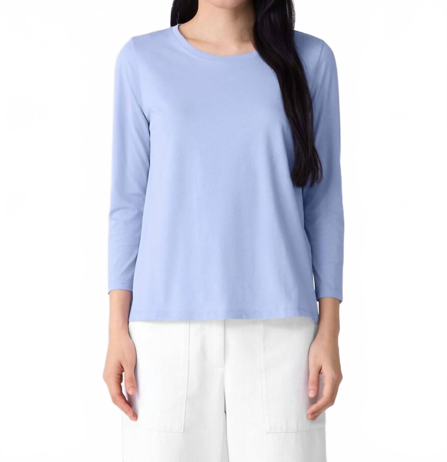 Футболка из хлопкового джерси с рукавами 3/4 цвета «мирт» Eileen Fisher, Myrtle
Футболка из хлопкового джерси с рукавами 3/4 цвета «мирт» Eileen Fisher, Myrtle