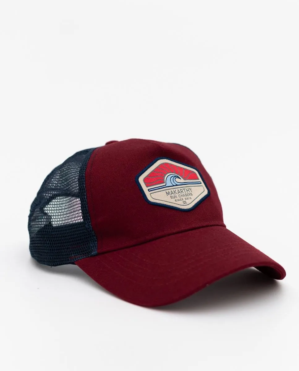 Мужская кепка с логотипом и сеткой Makarthy, гранатовый 
Мужская кепка с логотипом и сеткой Makarthy, гранатовый