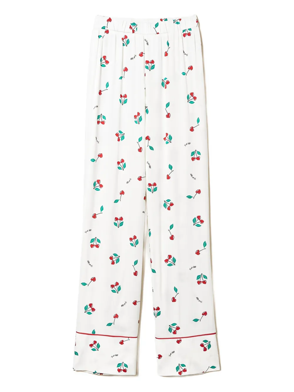 Пижамные штаны из атласа с вишневым узором TWINSET, белый
Пижамные штаны из атласа с вишневым узором TWINSET, белый