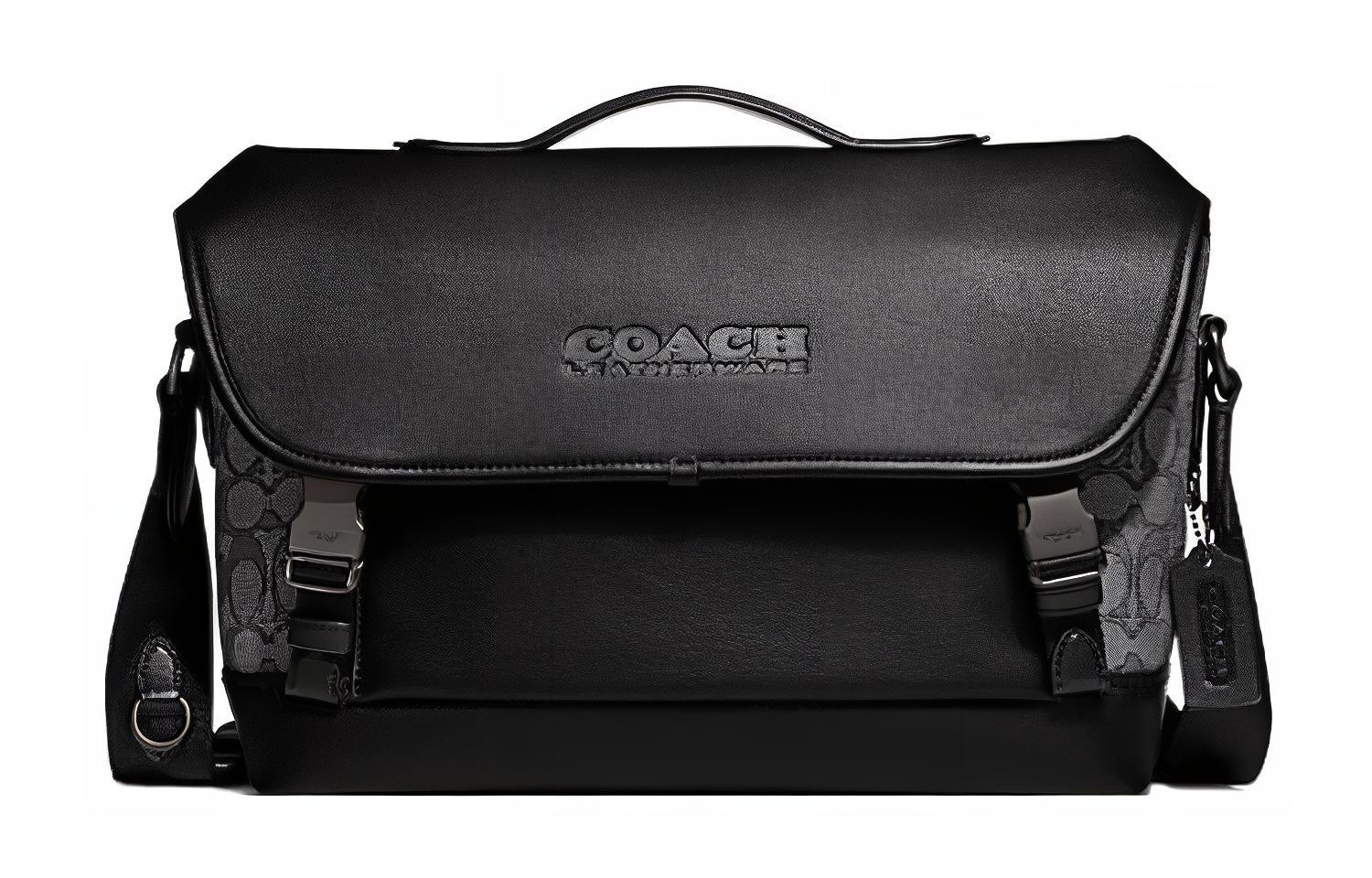 Сумка через плечо Coach большая женская черная из кожи с кожаными вставками и тканевыми деталями
Сумка через плечо Coach большая женская черная из кожи с кожаными вставками и тканевыми деталями