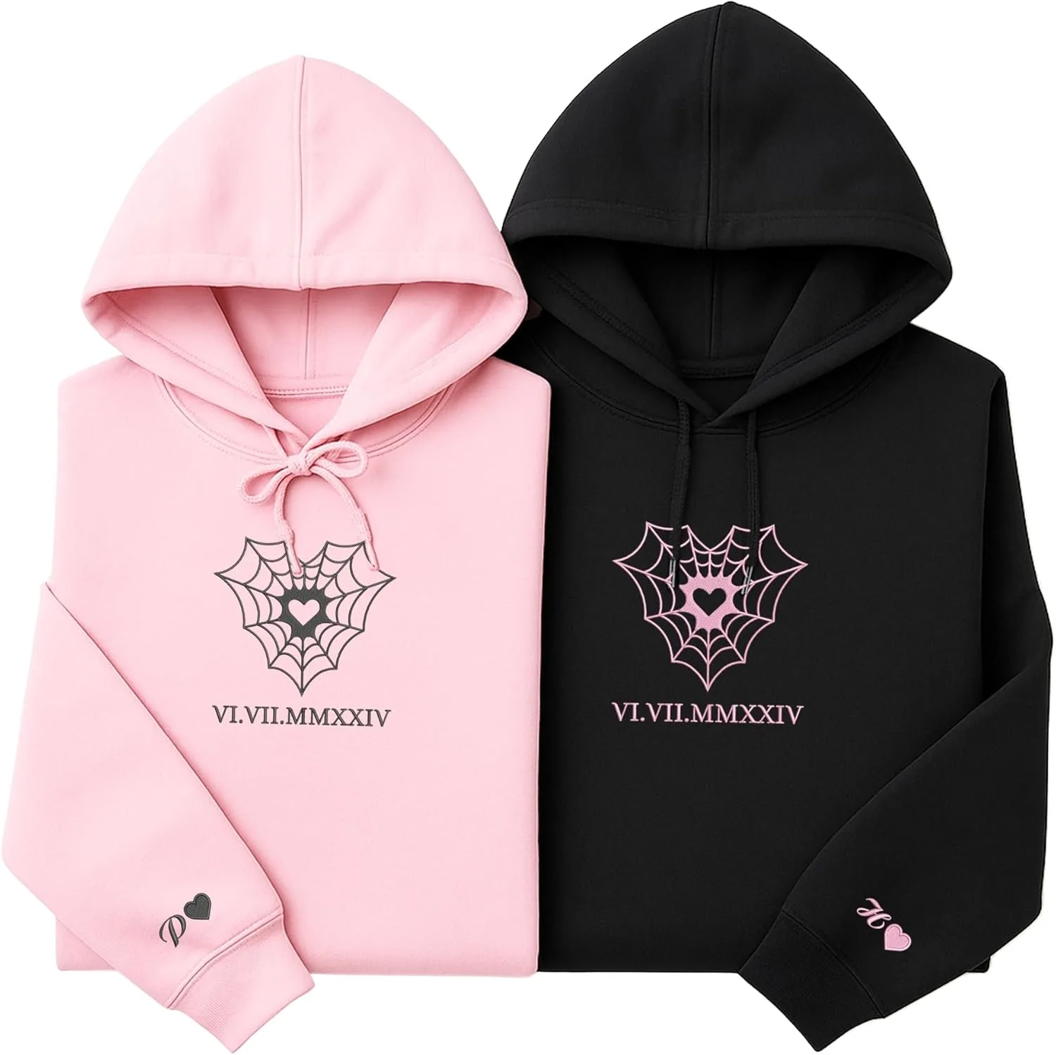 Толстовка с вышивкой в виде паутины и сердца — парная с римскими цифрами COUPLEHOODIES
Толстовка с вышивкой в виде паутины и сердца — парная с римскими цифрами COUPLEHOODIES