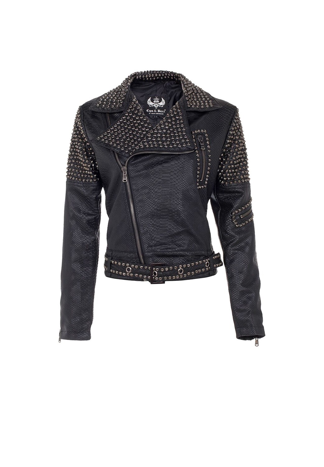 Кожаная куртка со стильным эффектом змеиной кожи CIPO & BAXX, черный
Кожаная куртка со стильным эффектом змеиной кожи CIPO & BAXX, черный