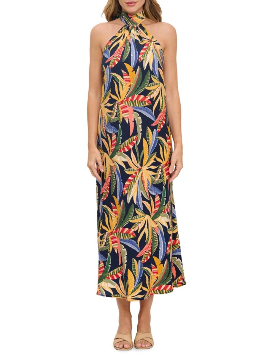 Платье-миди с тропическим принтом и бретельками через шею Renee C., темно-синий
Платье-миди с тропическим принтом и бретельками через шею Renee C., темно-синий
