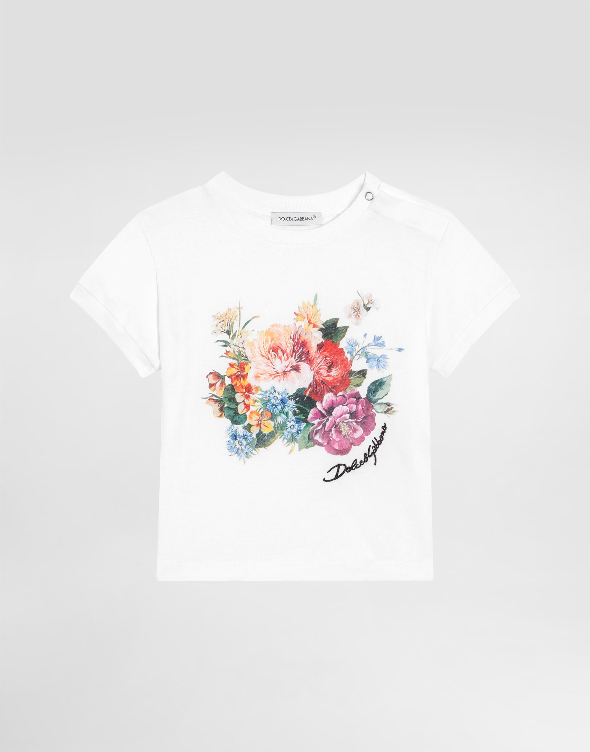 Футболка из джерси с цветочным принтом и короткими рукавами Dolce&Gabbana, белый
Футболка из джерси с цветочным принтом и короткими рукавами Dolce&Gabbana, белый