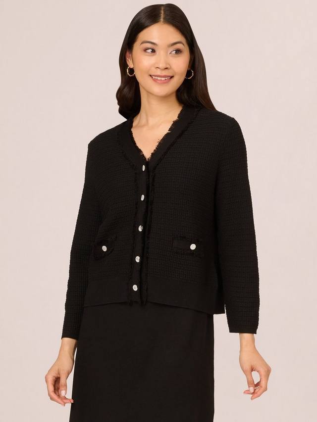 Укороченный кардиган с вафлями Adrianna Papell, черный
Укороченный кардиган с вафлями Adrianna Papell, черный