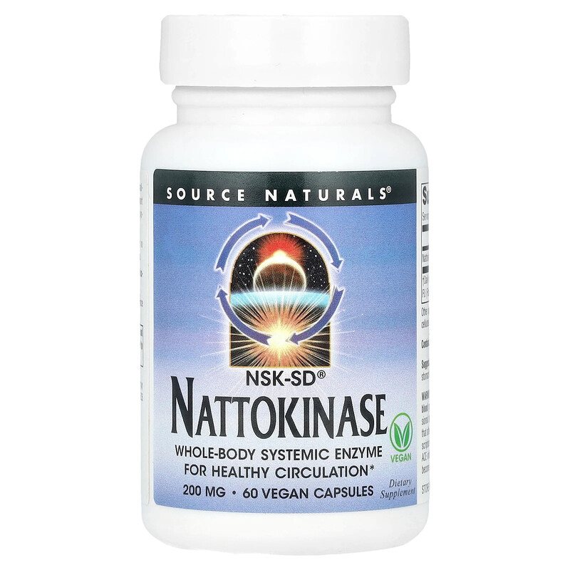 Source Naturals, NSK-SD, наттокиназа, 200 мг, 60 веганских капсул
Source Naturals, NSK-SD, наттокиназа, 200 мг, 60 веганских капсул