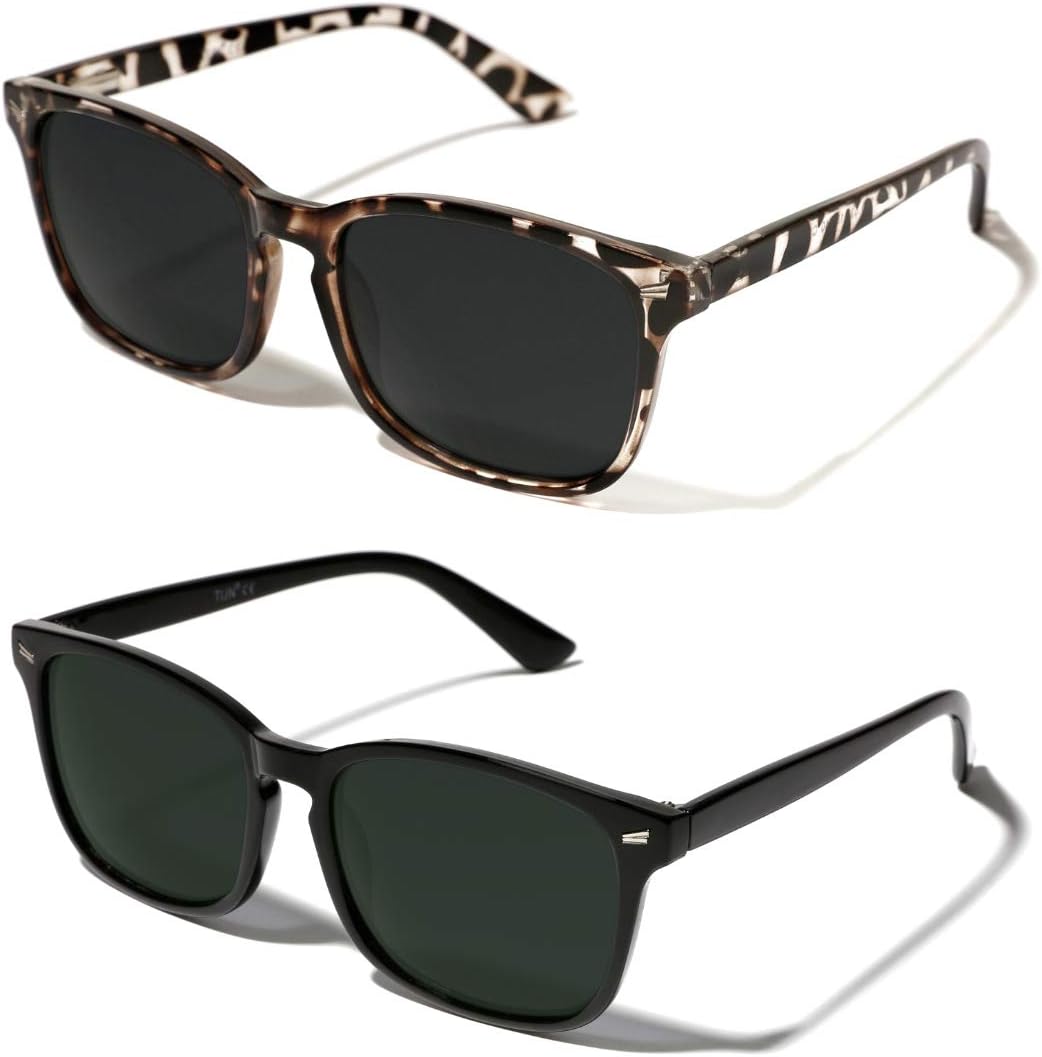 Поляризованные солнцезащитные очки TIJN для женщин и мужчин, классическая квадратная оправа, защита от УФ-излучения, стильные и модные солнцезащитные очки, 01.(2-pack)-black/Green Lens+leopard/Grey Lens
Поляризованные солнцезащитные очки TIJN для женщин и мужчин, классическая квадратная оправа, защита от УФ-излучения, стильные и модные солнцезащитные очки, 01.(2-pack)-black/Green Lens+leopard/Grey Lens