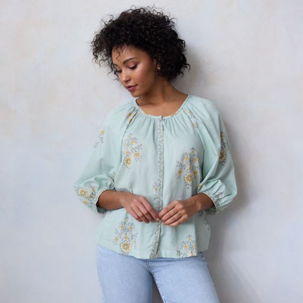 Женский топ с рукавом реглан и пуговицами спереди Lc Lauren Conrad, цвет mint lexi wallpaper
Женский топ с рукавом реглан и пуговицами спереди Lc Lauren Conrad, цвет mint lexi wallpaper