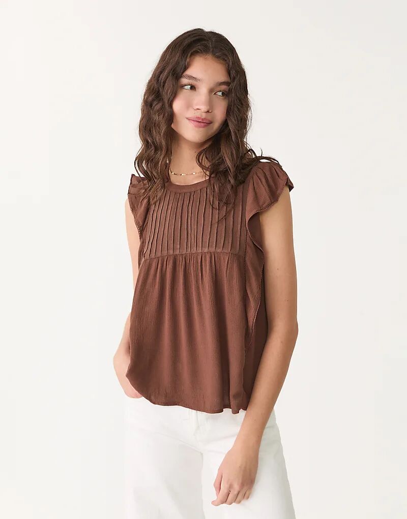 Блузка Stradivarius с воланами коричневого цвета
Блузка Stradivarius с воланами коричневого цвета