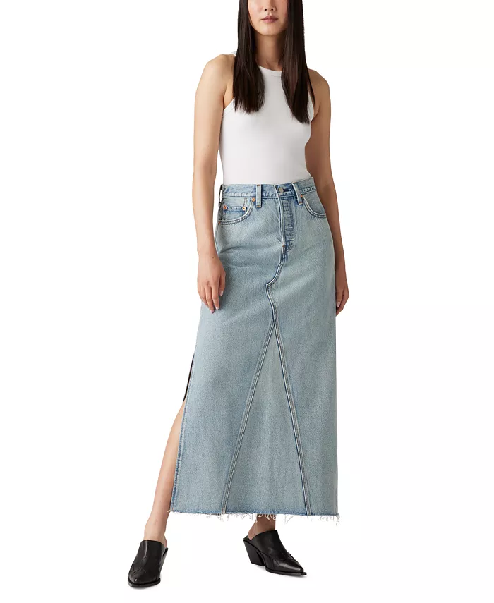 Женская хлопковая макси-юбка Iconic с разрезом по боку Levi's, синий
Женская хлопковая макси-юбка Iconic с разрезом по боку Levi's, синий