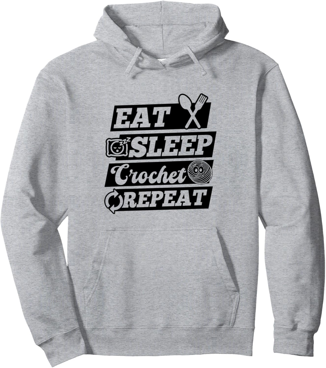 Ешь, спи, вяжи, повторяй - Худи для любителей вязания крючком Funny Crochet Ideas, серый
Ешь, спи, вяжи, повторяй - Худи для любителей вязания крючком Funny Crochet Ideas, серый