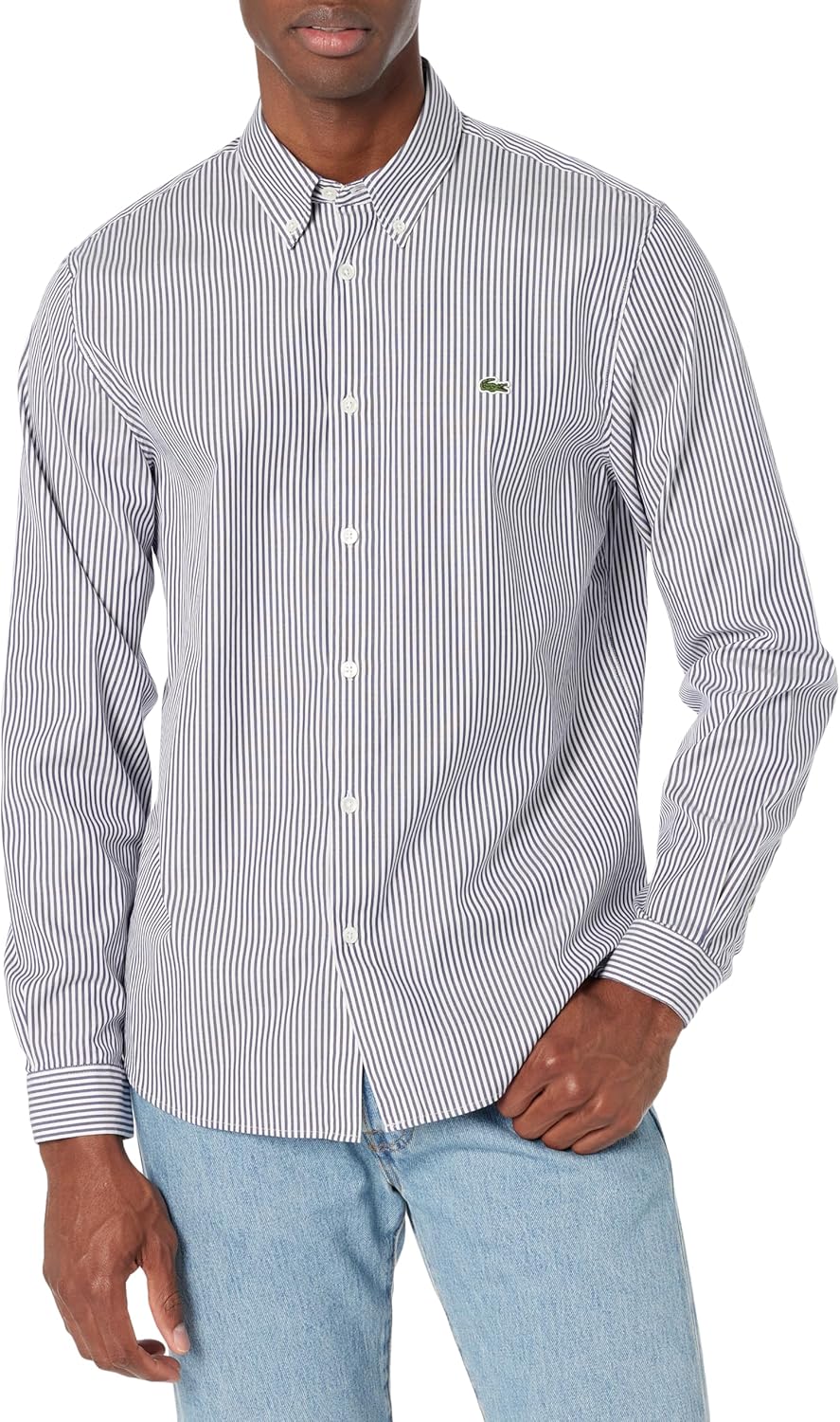Lacoste мужская рубашка с длинным рукавом в полоску, классический крой, белый/темно-синий, S/M
Lacoste мужская рубашка с длинным рукавом в полоску, классический крой, белый/темно-синий, S/M