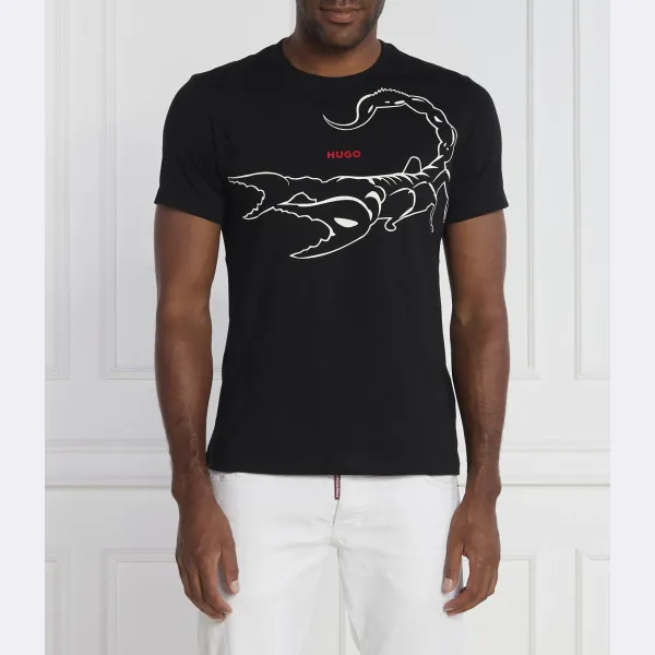 Футболка Darpione стандартного кроя Hugo, черный 
Футболка Darpione стандартного кроя Hugo, черный