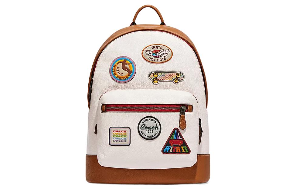 Кожаная сумка-рюкзак West Cow с текстильной спинкой обычная женская бело-коричневая COACH
Кожаная сумка-рюкзак West Cow с текстильной спинкой обычная женская бело-коричневая COACH