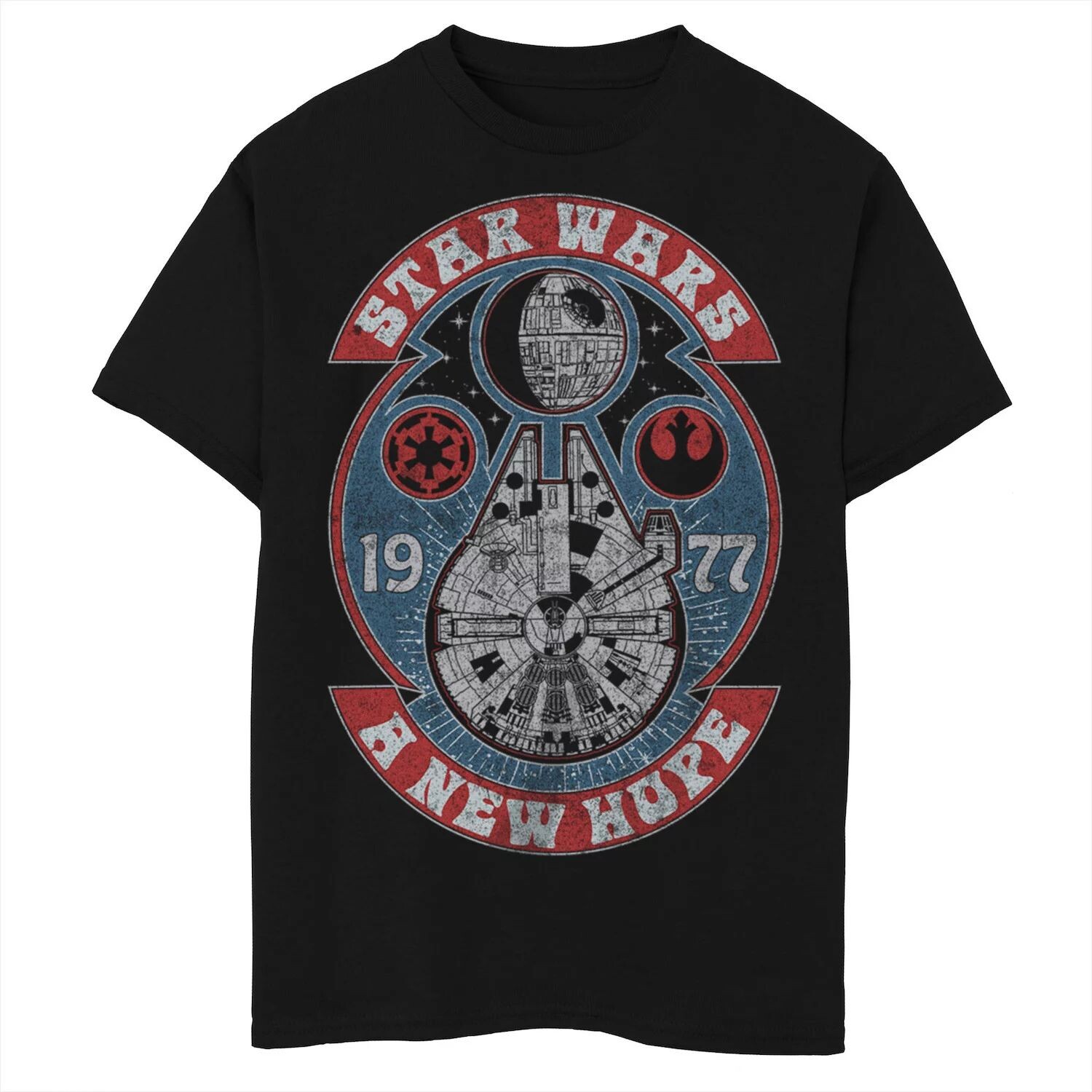 Футболка в стиле ретро «Новая надежда», 1977 год, для мальчиков 8–20 лет, «Сокол тысячелетия», «Звездные войны» Licensed Character 
Футболка в стиле ретро «Новая надежда», 1977 год, для мальчиков 8–20 лет, «Сокол тысячелетия», «Звездные войны» Licensed Character