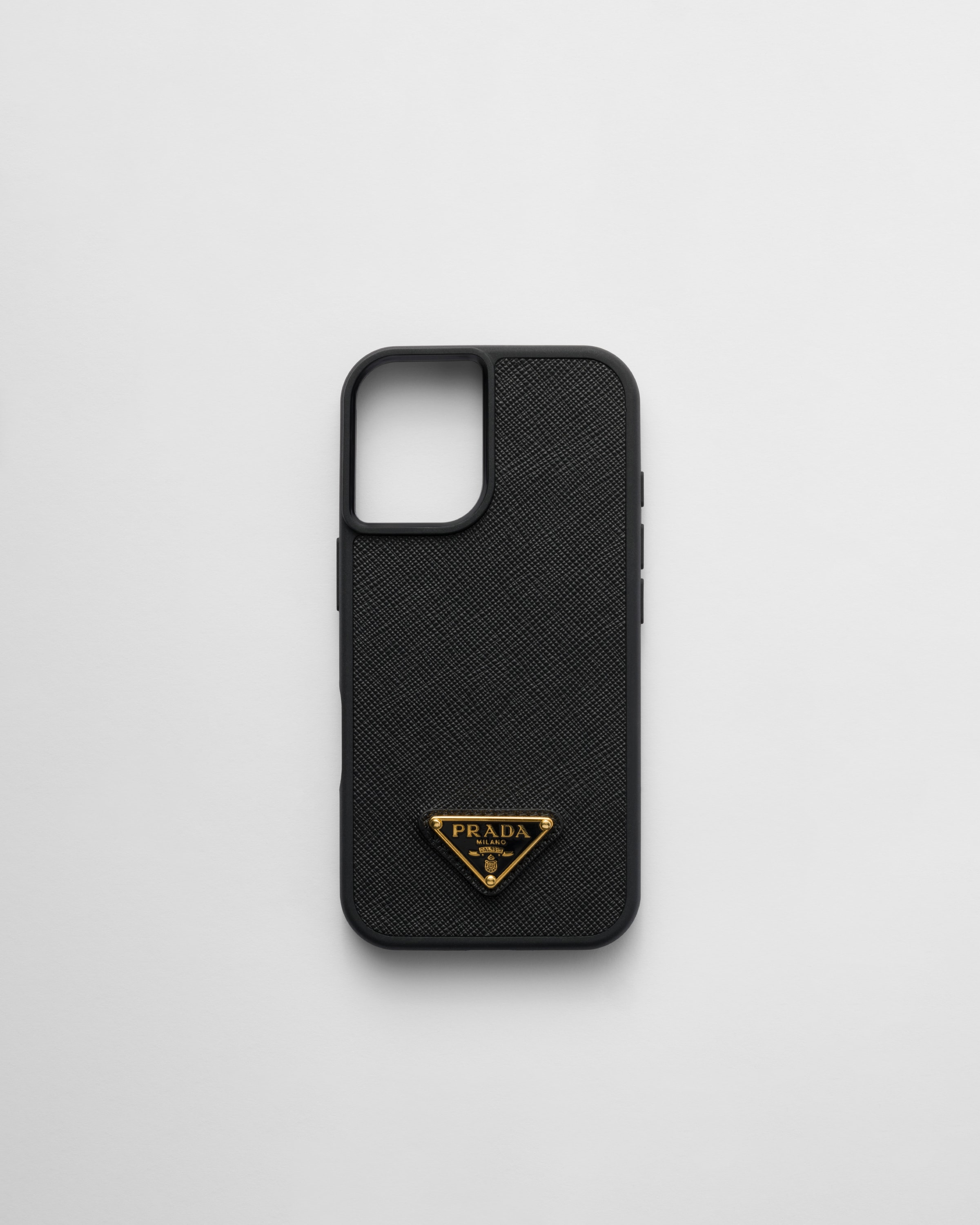 Кожаный чехол Saffiano для iPhone 16 Prada, черный
Кожаный чехол Saffiano для iPhone 16 Prada, черный