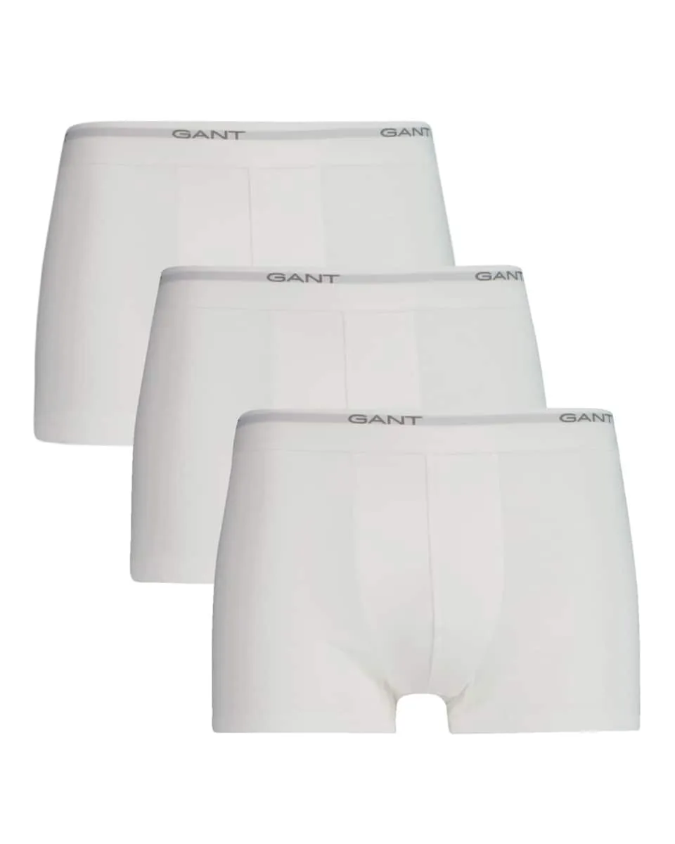 Комплект из трех мужских коротких боксеров с надписью GANT на талии Gant, белый 
Комплект из трех мужских коротких боксеров с надписью GANT на талии Gant, белый