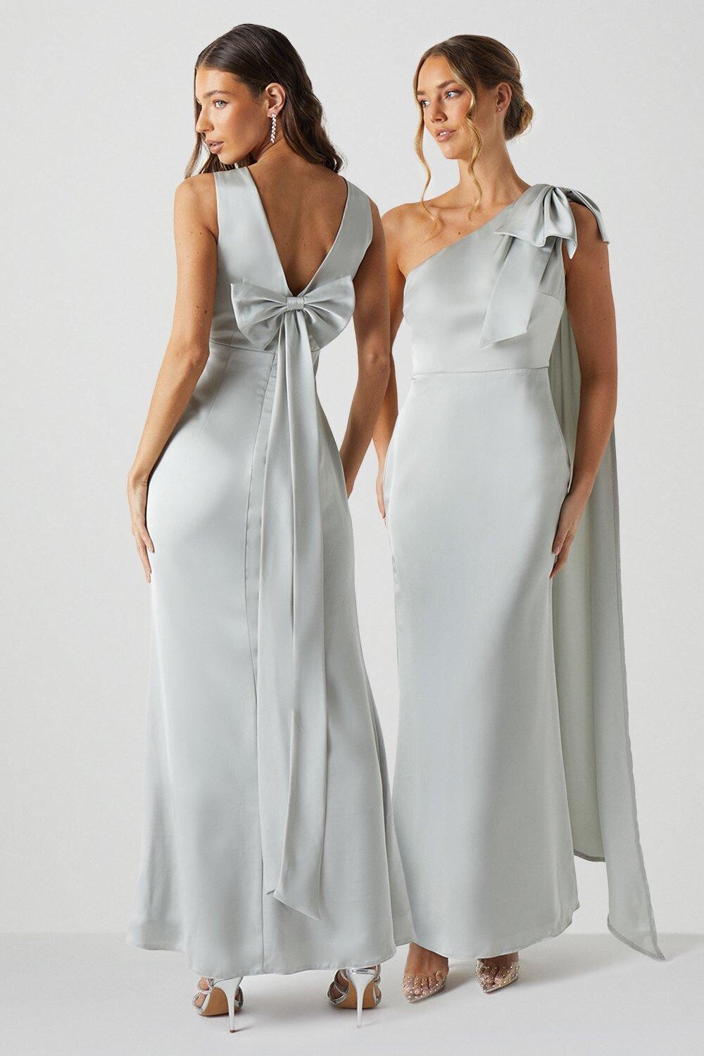 Атласное платье подружки невесты с бантом на спине и V-образным вырезом Coast, зеленый
Атласное платье подружки невесты с бантом на спине и V-образным вырезом Coast, зеленый