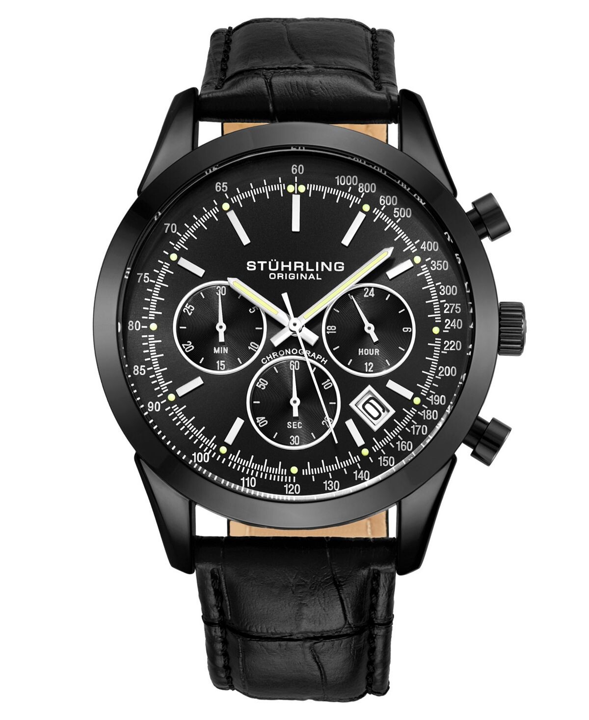 Мужские часы Monaco, черная кожа, черный циферблат, круглые часы 44 мм Stuhrling
Мужские часы Monaco, черная кожа, черный циферблат, круглые часы 44 мм Stuhrling