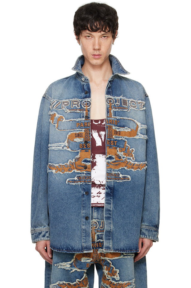 Лучшая джинсовая рубашка с заплатками от Paris Y/Project, синий
Лучшая джинсовая рубашка с заплатками от Paris Y/Project, синий