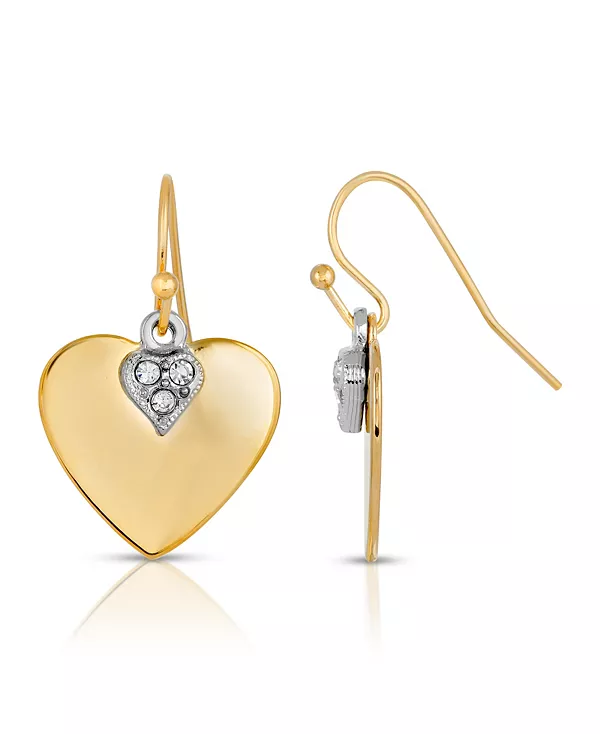 Серьги в форме сердца с покрытием из 14-каратного золота и прозрачных кристаллов 2028, gold-tone
Серьги в форме сердца с покрытием из 14-каратного золота и прозрачных кристаллов 2028, gold-tone