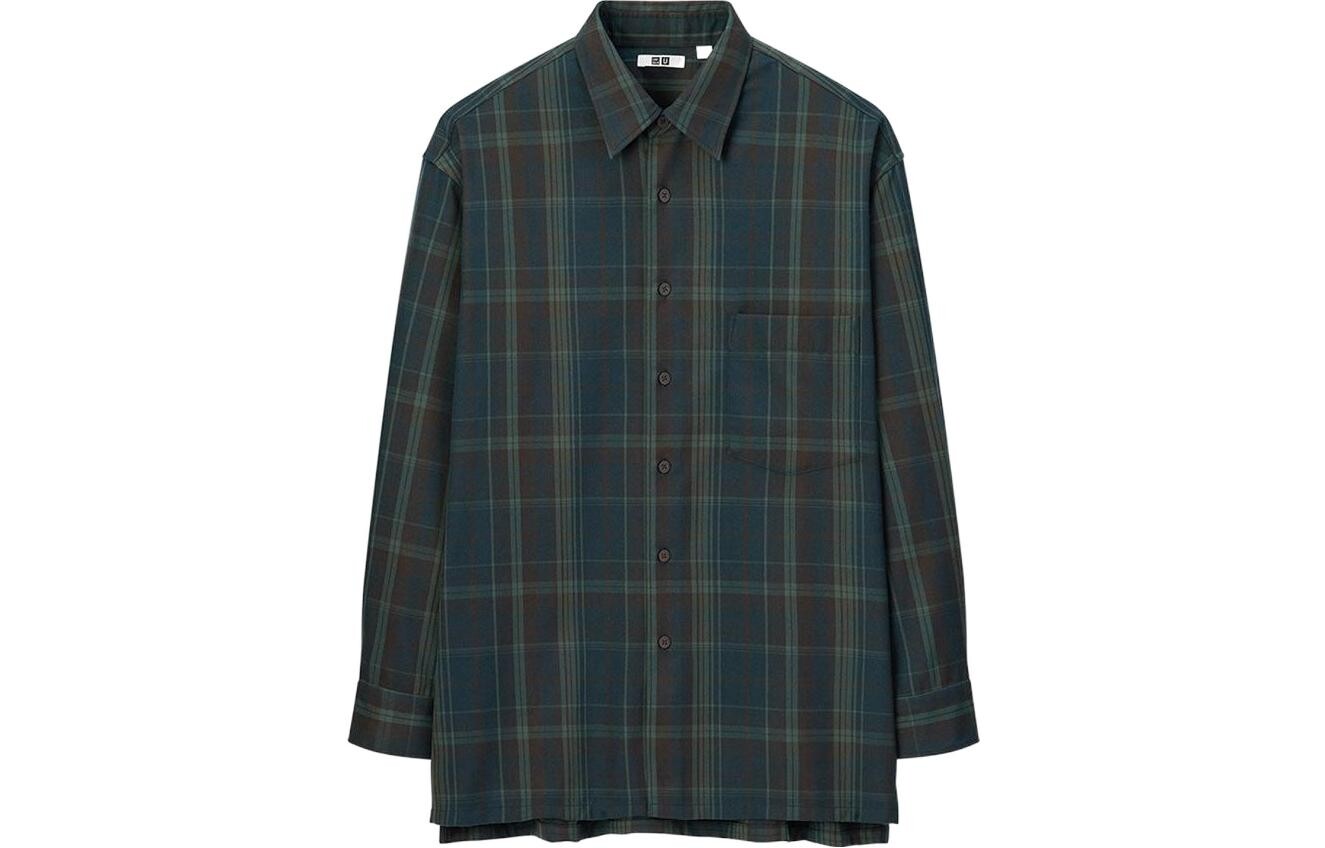 Рубашка мужская темно-синяя Uniqlo, темно-синий 
Рубашка мужская темно-синяя Uniqlo, темно-синий