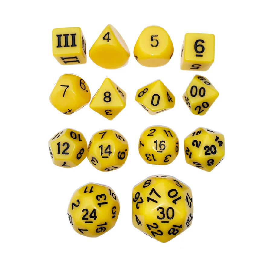 Набор кубиков Poly Dice необычных размеров — желтый с черным (14), DCC & Specialty Dice Packs
Набор кубиков Poly Dice необычных размеров — желтый с черным (14), DCC & Specialty Dice Packs