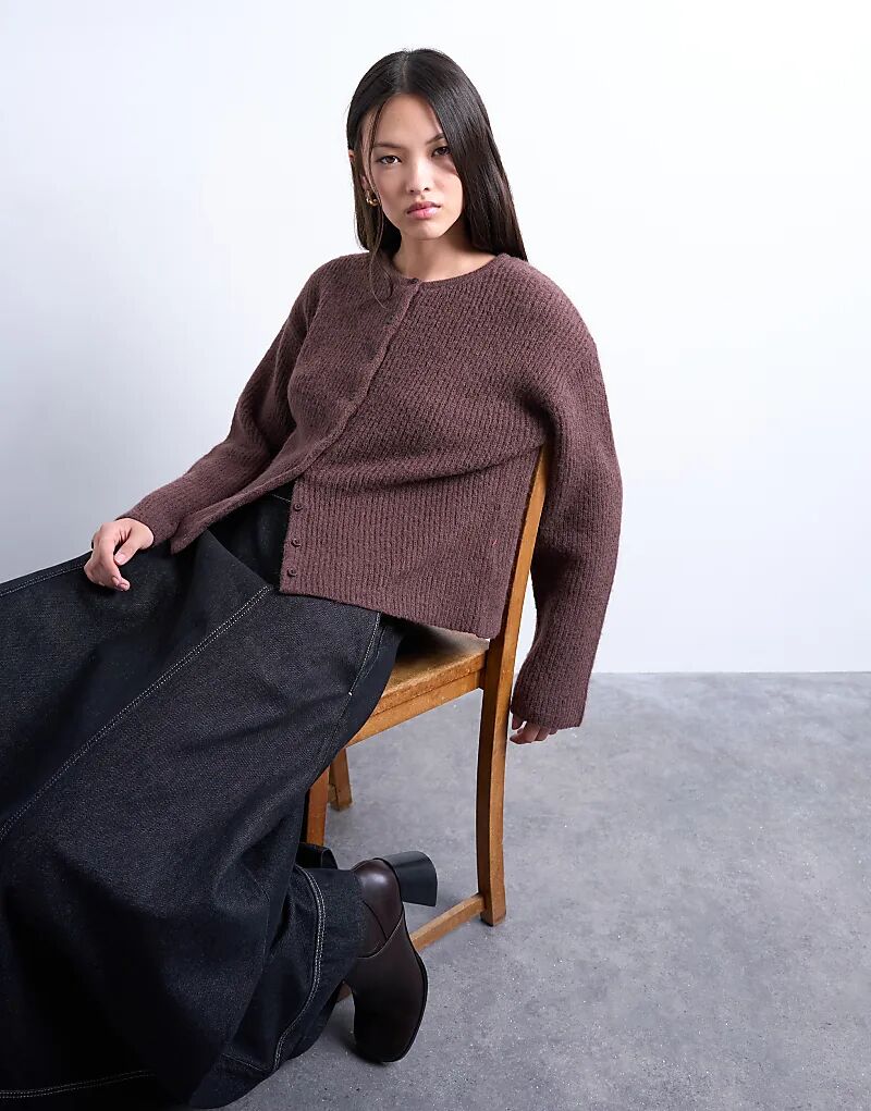 Свободный кардиган в рубчик от Topshop шоколадного цвета
Свободный кардиган в рубчик от Topshop шоколадного цвета