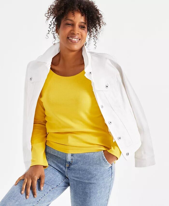 Женский хлопковый топ с длинными рукавами и круглым вырезом Style & Co, зеленый
Женский хлопковый топ с длинными рукавами и круглым вырезом Style & Co, зеленый