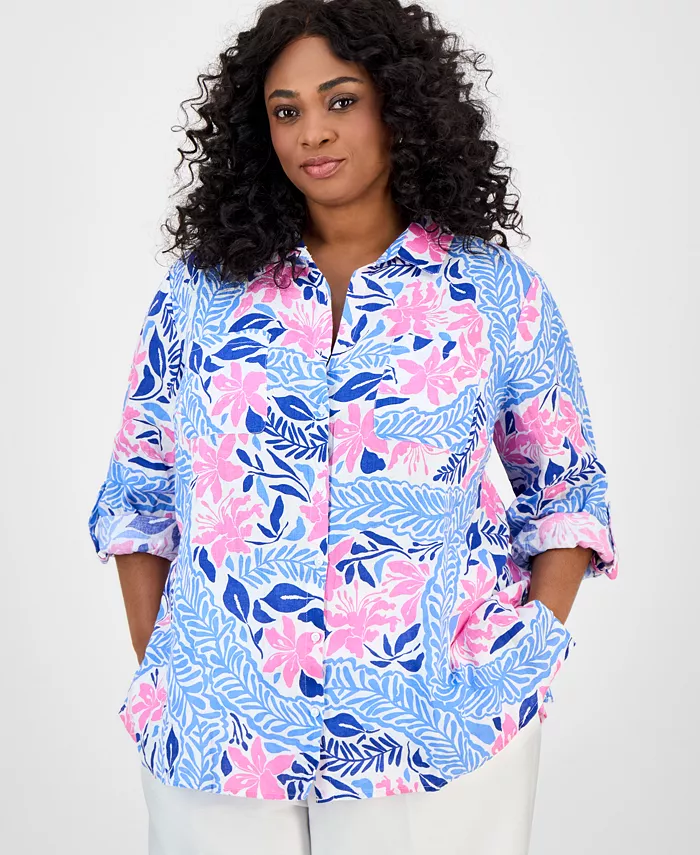 Женская блузка из льна с цветочным принтом больших размеров Charter Club, белый
Женская блузка из льна с цветочным принтом больших размеров Charter Club, белый